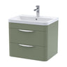[BFWA802A] Aldershawe Modern 2-Drawer Wall Hung Vanity Basin Unit with Ceramic Basin - 600mm - Cutout