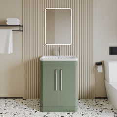 [BFWA810] Aldershawe Modern Bathroom Floor Standing 2 Soft Close Door Vanity Basin Unit - Choice of Basin, Colour and Size - Lifestyle 1