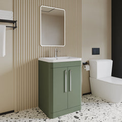 [BFWA810] Aldershawe Modern Bathroom Floor Standing 2 Soft Close Door Vanity Basin Unit - Choice of Basin, Colour and Size - Lifestyle 3