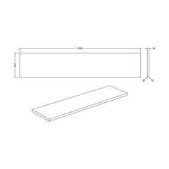 [BFWBATSG2] Taurus Sand MFC Laminate Kitchen Worktop, W 2000mm x L 28mm x D 365mm, Beige - Technical Drawing