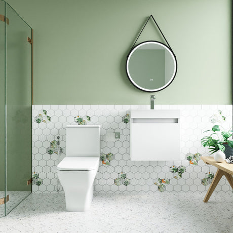 [BFZCH001] Cloakroom Suite - Vanity Unit, Tap and Toilet - White/Chrome - Lifestyle 1