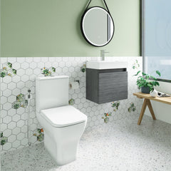 [BFZCH003] Cloakroom Suite - Vanity Unit, Tap and Toilet - Grey/Brass - Lifestyle 3