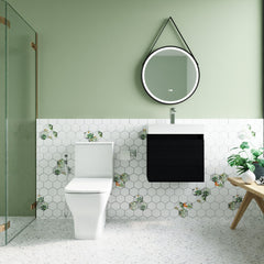 [BFZCH004] Cloakroom Suite - Vanity Unit, Tap and Toilet Set - Charcoal Black/Chrome - Lifestyle 1
