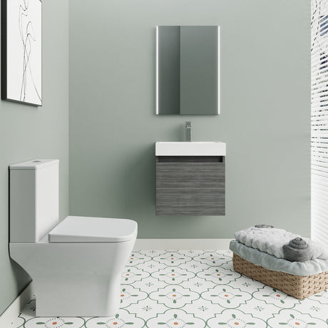 [BFZCH012] Cloakroom Suite - Vanity Unit, Tap and Toilet - Grey - Lifestyle 1