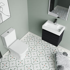 [BFZCH013] Cloakroom Suite - Slimline Vanity Unit, Tap and Toilet - Charcoal Black/Chrome - Lifestyle 2