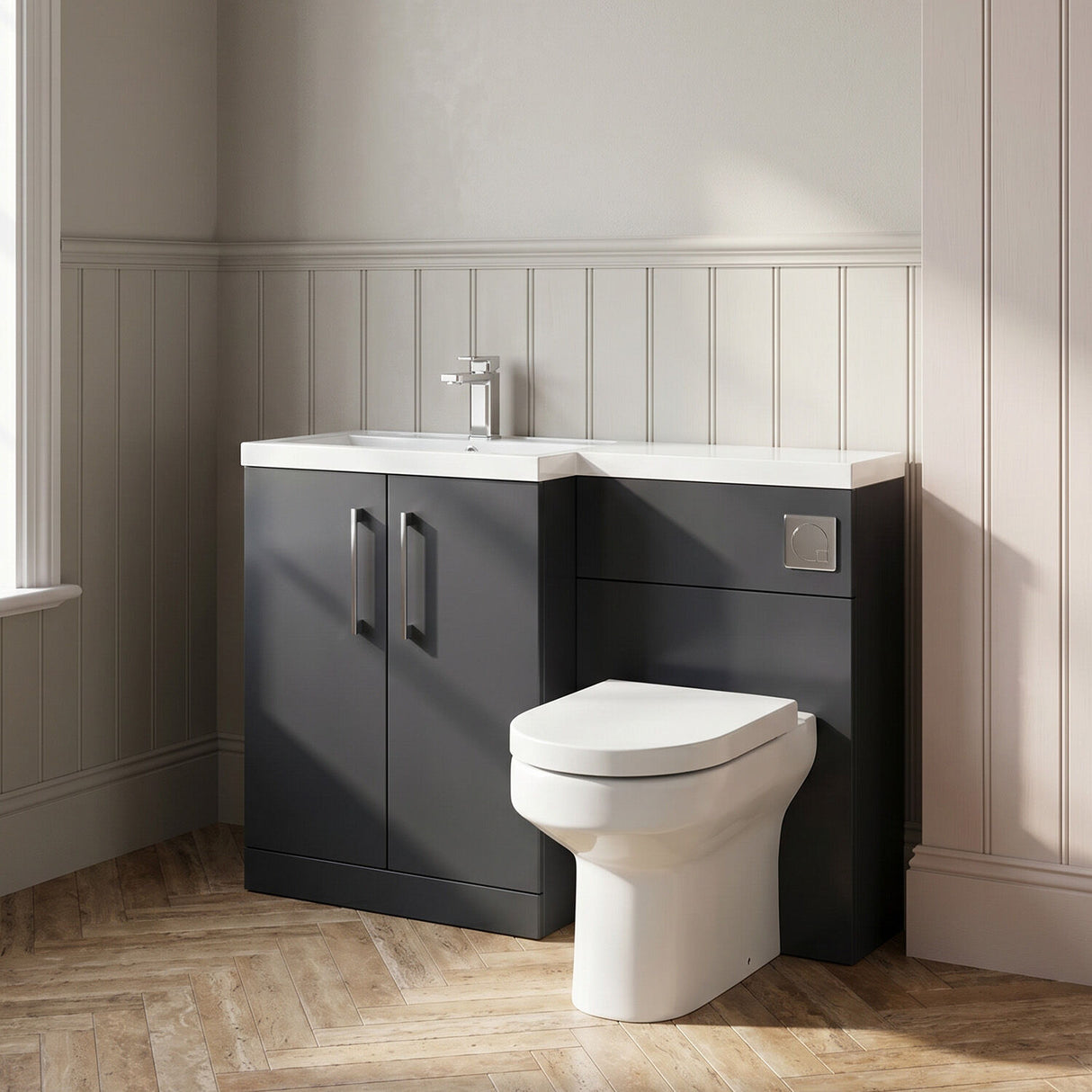 [BFZLE003] Bramshall Vanity Unit Bundle, Choice of Orientation and Colour - Silo