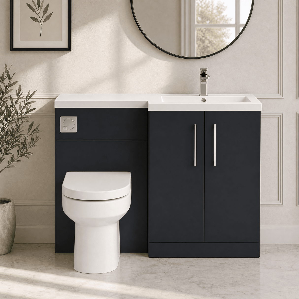 [BFZLE004] Bramshall Vanity Unit Bundle, Choice of Orientation and Colour - Silo