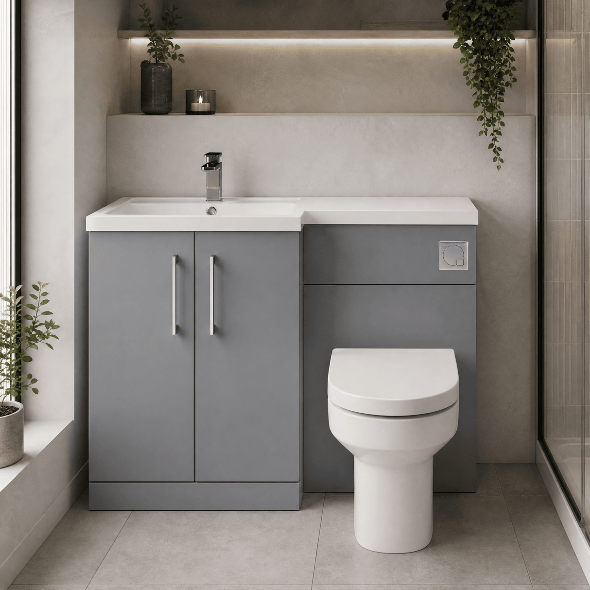 [BFZLE005] Bramshall Vanity Unit Bundle, Choice of Orientation and Colour - Lifestyle 1
