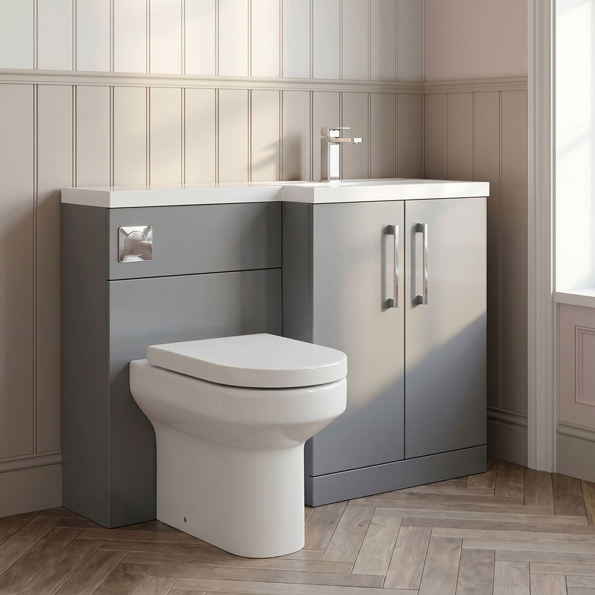 [BFZLE006] Bramshall Vanity Unit Bundle, Choice of Orientation and Colour - Silo