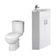 [BFZOR001] Bathroom Floor Standing Corner Vanity Unit and Toilet Set - White - Cutout