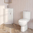 [BFZOR002] Bathroom Corner Vanity Unit and Toilet Set - White - Silo