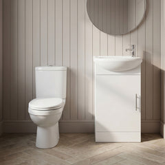[BFZOR003] Cloakroom Suite - Vanity Unit, Toilet and Toilet Seat - Gloss White - Silo