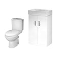 [BFZOR005] Cloakroom Suite - Floor Standing Vanity Basin Unit, Toilet and Seat - Gloss White - Cutout