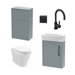 Winshill Wall Hung Cloakroom Bundle - Vanity, WC Unit, Toilet & Tap