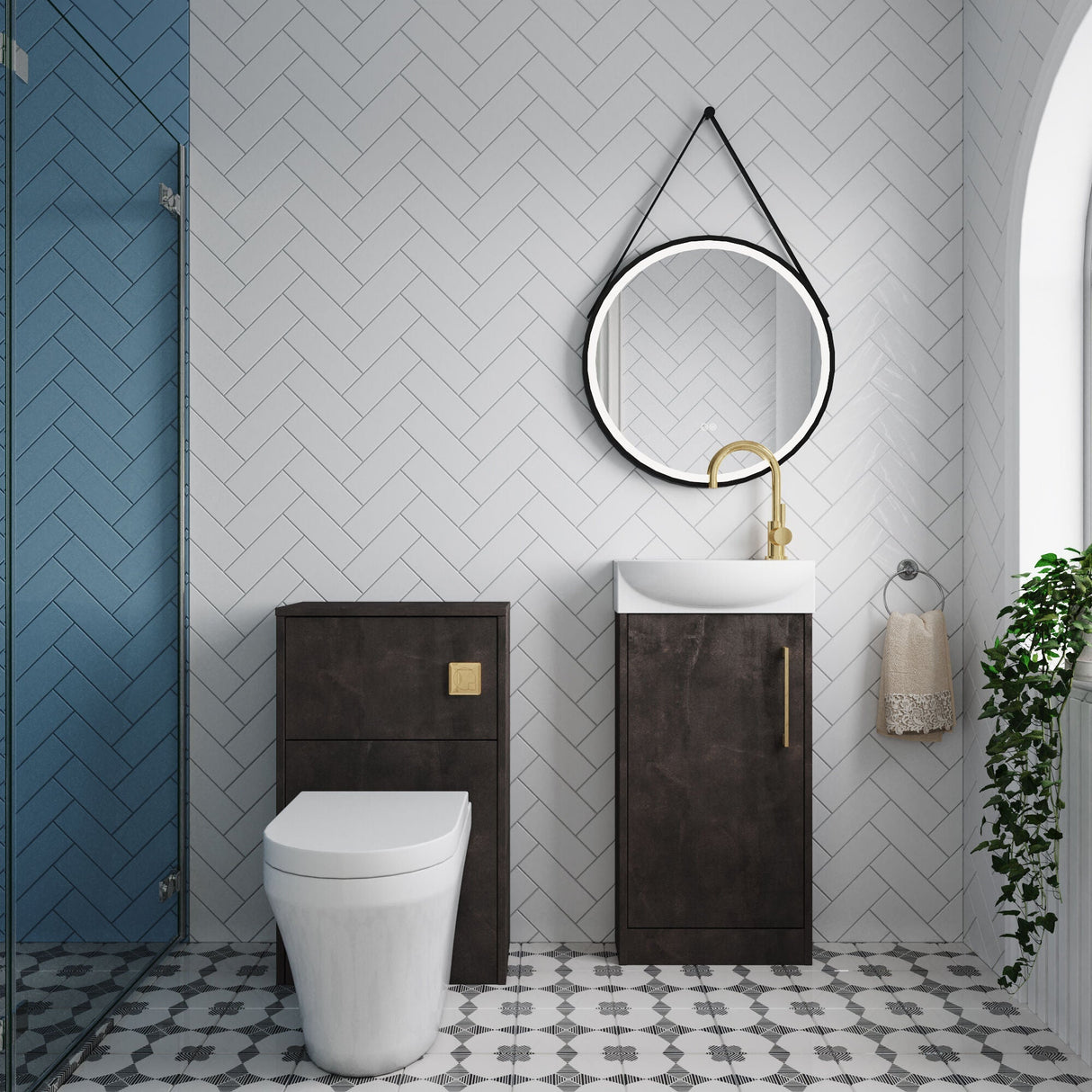 [BFZPW015] Winshill Floor Standing Cloakroom Bundle, Vanity, WC Unit, Toilet & Tap - Lifestyle 1