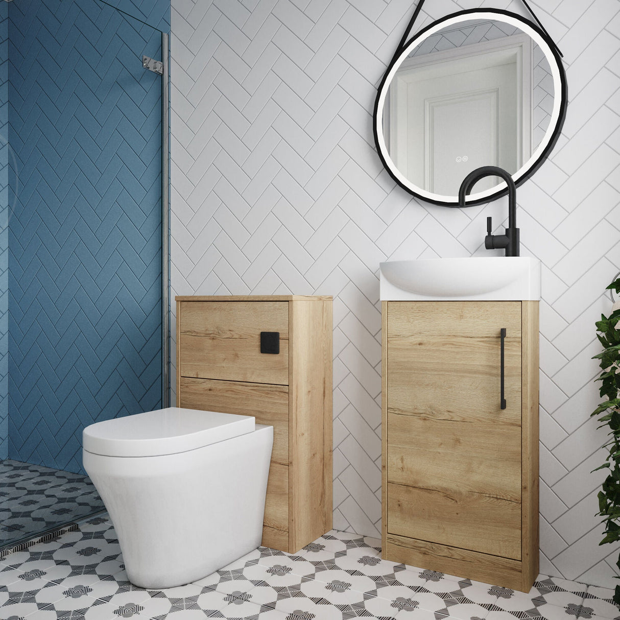 [BFZPW016] Winshill Floor Standing Cloakroom Bundle, Vanity, WC Unit, Toilet & Tap - Lifestyle 3