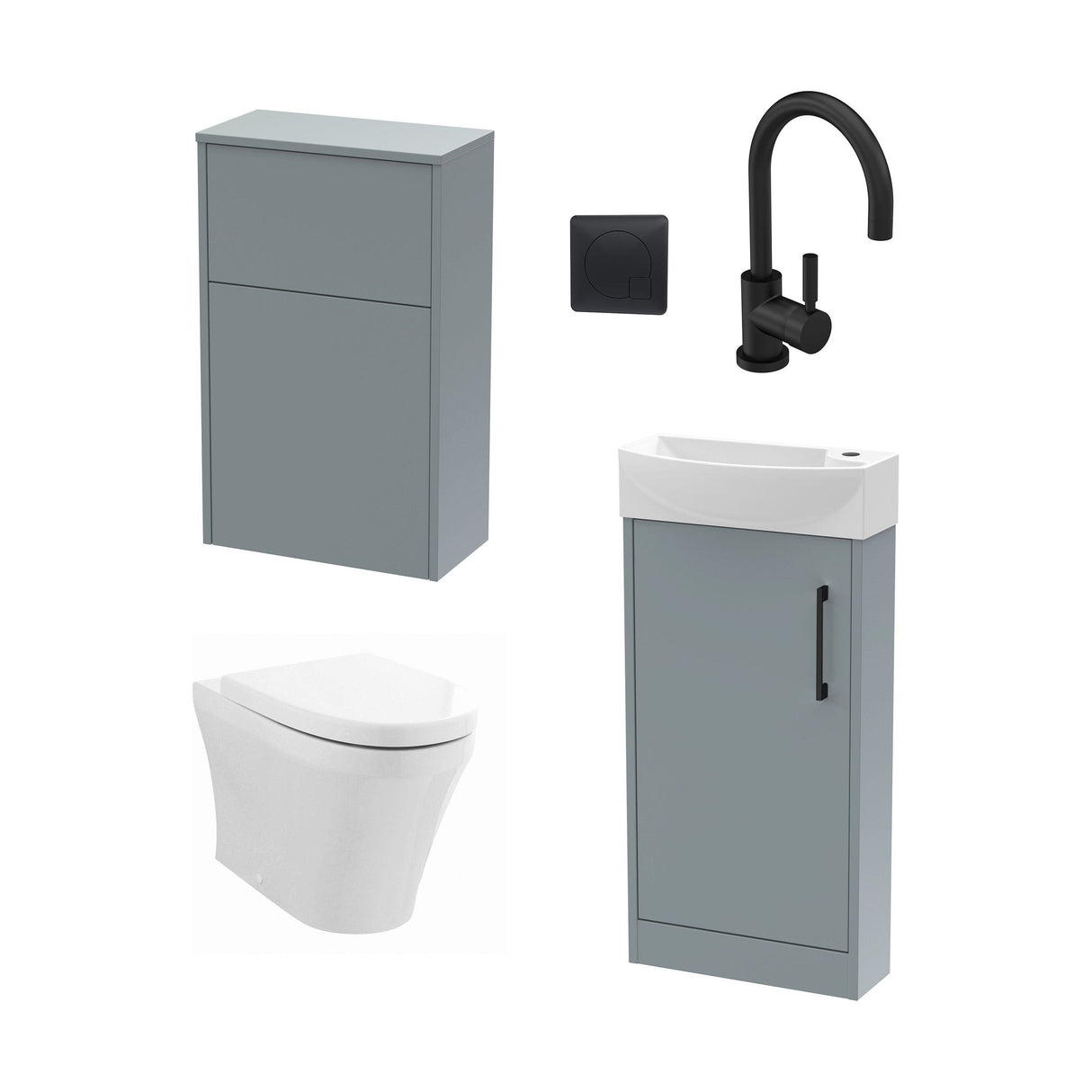 [BFZPW017] Winshill Floor Standing Cloakroom Bundle, Vanity, WC Unit, Toilet & Tap - Cutout