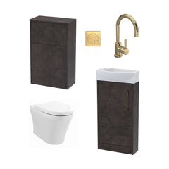 [BFZPW021] Winshill Floor Standing Cloakroom Bundle, Vanity, WC Unit, Toilet & Tap - Cutout