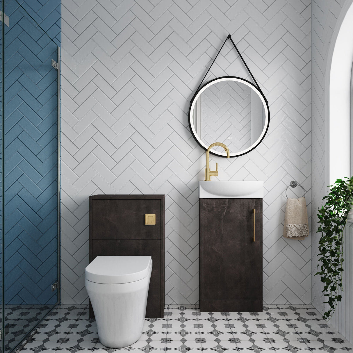 [BFZPW021] Winshill Floor Standing Cloakroom Bundle, Vanity, WC Unit, Toilet & Tap - Lifestyle 1