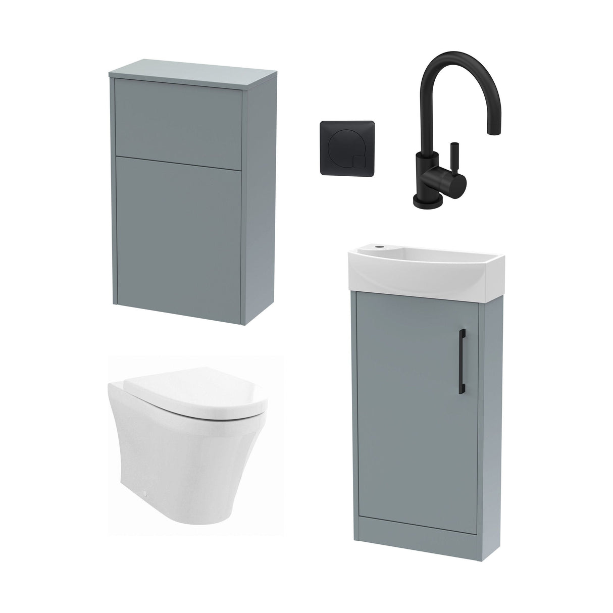 [BFZPW023] Winshill Floor Standing Cloakroom Bundle, Vanity, WC Unit, Toilet & Tap - Cutout