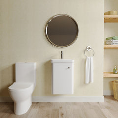 [BFZRC001] Flashbrook Wall Hung Cloakroom Set, Vanity Basin Unit, Toilet & Mono Basin Mixer Tap - Lifestyle 1