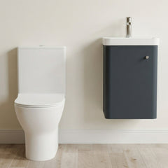 [BFZRC002] Flashbrook Wall Hung Cloakroom Set, Vanity Basin Unit, Toilet & Mono Basin Mixer Tap - Silo