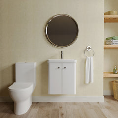 [BFZRC004] Flashbrook Wall Hung Cloakroom Set, Vanity Basin Unit, Toilet & Mono Basin Mixer Tap - Lifestyle 1