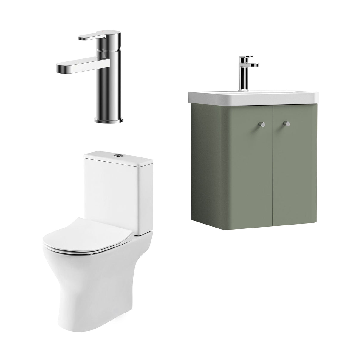 [BFZRC006] Flashbrook Wall Hung Cloakroom Set, Vanity Basin Unit, Toilet & Mono Basin Mixer Tap - Cutout