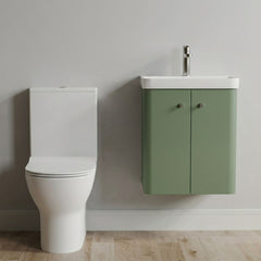 [BFZRC006] Flashbrook Wall Hung Cloakroom Set, Vanity Basin Unit, Toilet & Mono Basin Mixer Tap - Silo