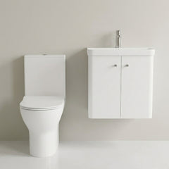 [BFZRC007] Flashbrook Wall Hung Cloakroom Set, Vanity Basin Unit, Toilet & Mono Basin Mixer Tap - Silo