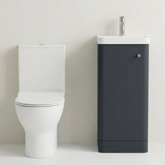[BFZRC011] Flashbrook Floor Standing Cloakroom Set, Vanity Basin Unit, Toilet & Mini Mono Basin Mixer Tap - Silo
