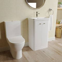 [BFZRC013] Flashbrook Floor Standing Cloakroom Set, Vanity Basin Unit, Toilet & Mini Mono Basin Mixer Tap - Lifestyle 3