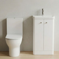 [BFZRC013] Flashbrook Floor Standing Cloakroom Set, Vanity Basin Unit, Toilet & Mini Mono Basin Mixer Tap - Silo