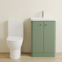 [BFZRC018] Flashbrook Floor Standing Cloakroom Set, Vanity Basin Unit, Toilet & Mini Mono Basin Mixer Tap - Silo