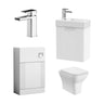 [BFZRE001] Belvide Wall Hung Cloakroom Suite, Vanity Basin Unit, Toilet & Tap - Cutout