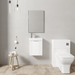 [BFZRE001] Belvide Wall Hung Cloakroom Suite, Vanity Basin Unit, Toilet & Tap - Lifestyle 1