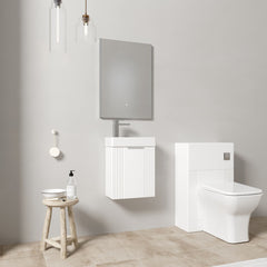 [BFZRE001] Belvide Wall Hung Cloakroom Suite, Vanity Basin Unit, Toilet & Tap - Lifestyle 3