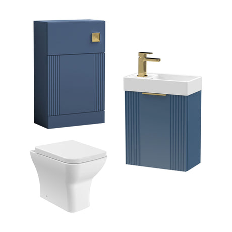 [BFZRE004] Belvide Wall Hung Cloakroom Suite, Vanity Basin Unit, Toilet & Tap - Cutout