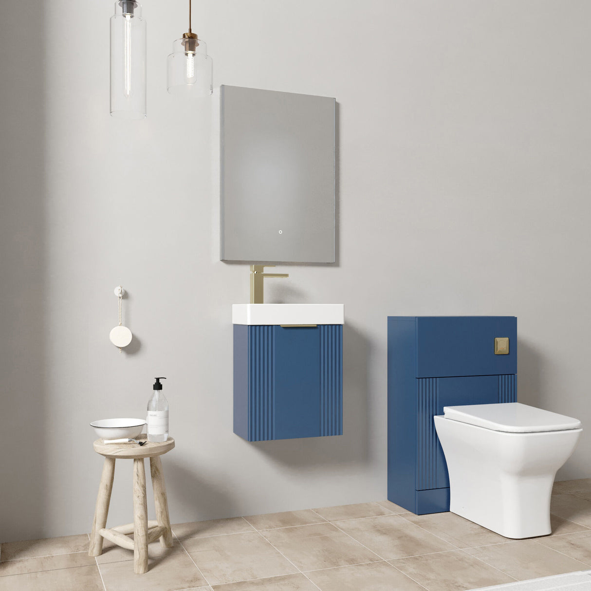 [BFZRE004] Belvide Wall Hung Cloakroom Suite, Vanity Basin Unit, Toilet & Tap - Lifestyle 3
