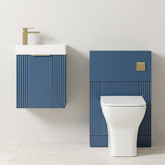 [BFZRE004] Belvide Wall Hung Cloakroom Suite, Vanity Basin Unit, Toilet & Tap - Silo