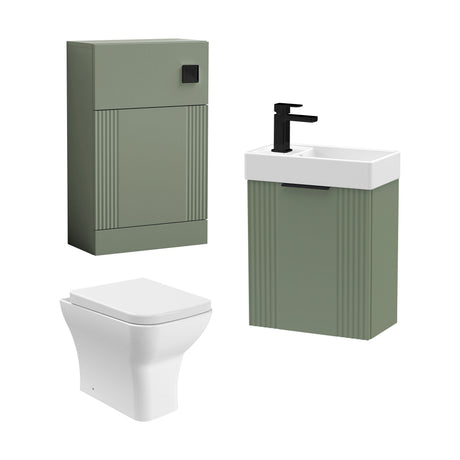 [BFZRE005] Belvide Wall Hung Cloakroom Suite, Vanity Basin Unit, Toilet & Tap - Cutout