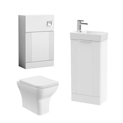 [BFZRE006] Belvide Floor Standing Cloakroom Suite, Vanity Basin Unit, WC Unit, Toilet & Tap - Cutout