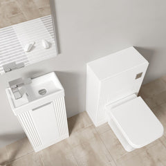 [BFZRE006] Belvide Floor Standing Cloakroom Suite, Vanity Basin Unit, WC Unit, Toilet & Tap - Lifestyle 2