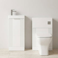 [BFZRE006] Belvide Floor Standing Cloakroom Suite, Vanity Basin Unit, WC Unit, Toilet & Tap - Silo
