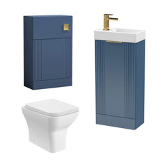 [BFZRE009] Belvide Floor Standing Cloakroom Suite, Vanity Basin Unit, WC Unit, Toilet & Tap - Cutout