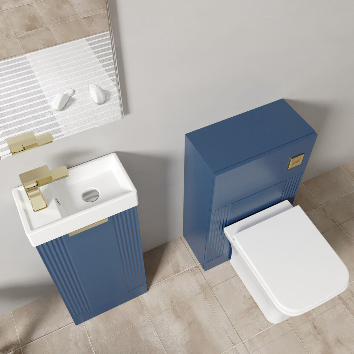 [BFZRE009] Belvide Floor Standing Cloakroom Suite, Vanity Basin Unit, WC Unit, Toilet & Tap - Lifestyle 2