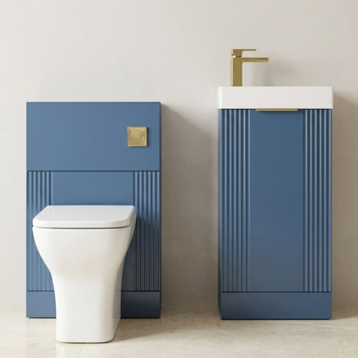 [BFZRE009] Belvide Floor Standing Cloakroom Suite, Vanity Basin Unit, WC Unit, Toilet & Tap - Silo
