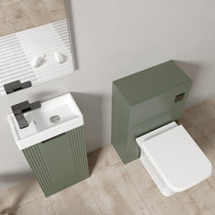 [BFZRE010] Belvide Floor Standing Cloakroom Suite, Vanity Basin Unit, WC Unit, Toilet & Tap - Lifestyle 2