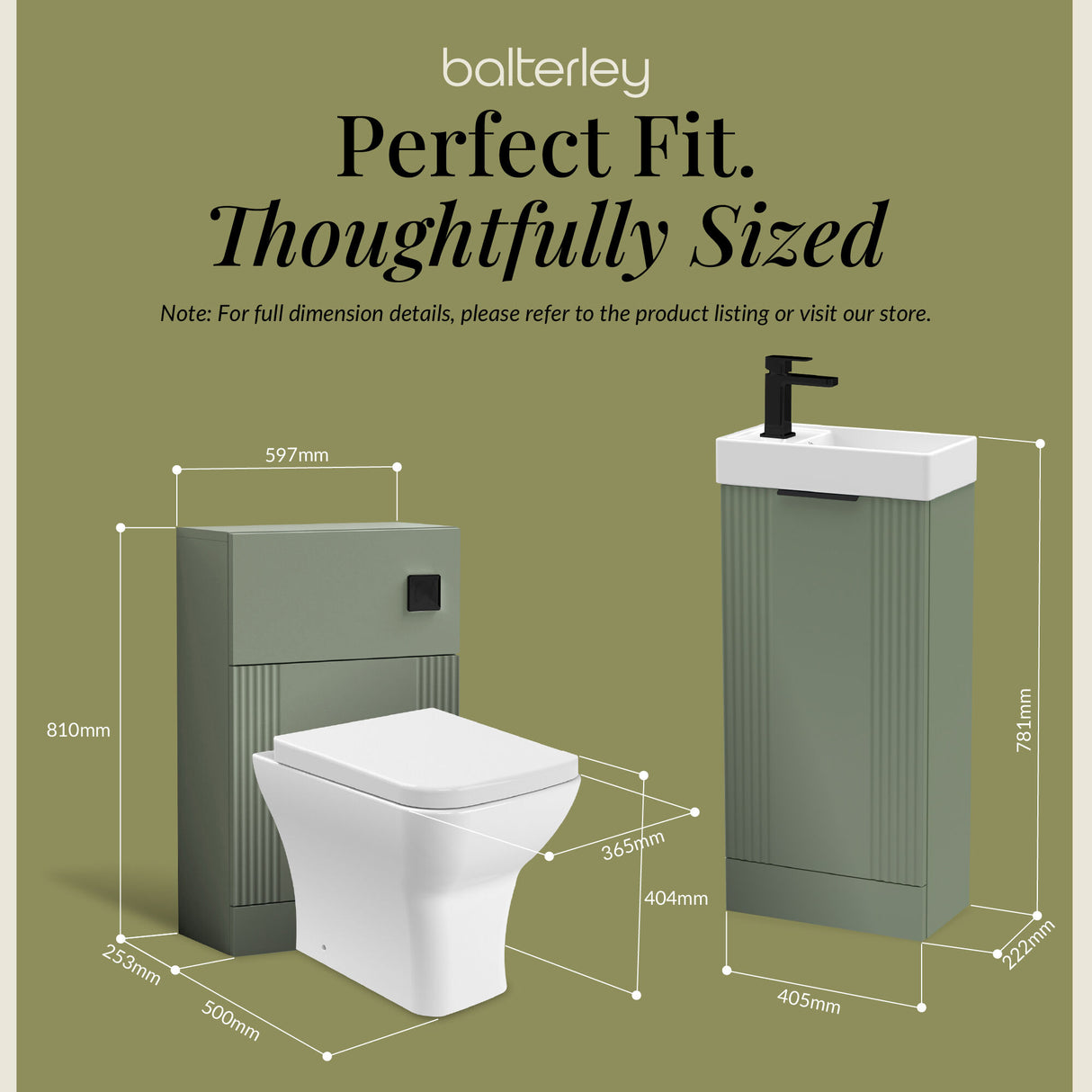 Retro Cloakroom Suite - Floor Standing Vanity Basin Unit, WC Unit, Toilet and Tap