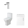 [BFZSA001] Freehay Wall Hung Cloakroom Set, Vanity Basin Unit, Toilet Pan, Cistern, Seat & Mini Basin Tap - Cutout